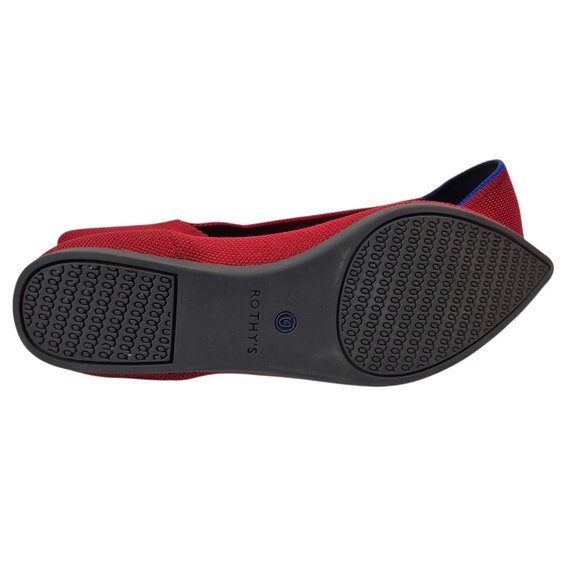 Rothys Womens The Point Flats Size 8.5 Red Mesh Knit Comfort Classic Career - Picture 6 of 8